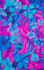 tahitian floral raspberry aqua blue print for swimwear in stretch nylon lycra; Tahitian Magenta/Aqua 2; Tahitian Magenta/Aqua Fabric