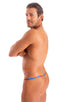 Mens G String Swim Thong in Tan Through Bora Bora; Roman G String Swim Thong in Tan Through Technicolor, Rear View; Roman G String Swim Thong in Tan Through Tec