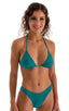 T1 - Womens Classic Triangle Bikini Top - Solids 2456 Jade - Skinzwear