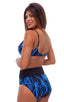 T12 - Womens Full Cup Underwire Swimsuit Top - Prints 1118 - 6407 Laser blue lightening - Black - Skinzwear