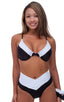 T12 - Womens Full Cup Underwire Swimsuit Top - Solids 6407 - 3499 Black - Optic white - Skinzwear
