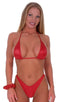 T2 - Womens Contest Triangle Swimsuit Top - Wet Look 0008 Lipstick red - Skinzwear