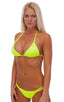 T21 - Womens Brazilian Triangle Bikini Top - Bright Solid 1459 Chartreuse - Skinzwear