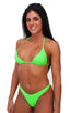 T21 - Womens Brazilian Triangle Bikini Top - Bright Solid 1474 Neon lime - Skinzwear