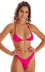 T21 - Womens Brazilian Triangle Bikini Top - Bright Solid 3452 Fuchsia - Skinzwear