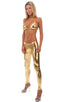 T21 - Womens Brazilian Triangle Bikini Top - Metallic Multi Color 5812 - 7419 Metallic liquid gold - Gold - Skinzwear