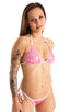 T21 - Womens Brazilian Triangle Bikini Top - Metallic Multi Color 9819 - 3499 Bubblegum - Optic white - Skinzwear