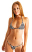 T21 - Womens Brazilian Triangle Bikini Top - Prints 3150 Zebra - Skinzwear