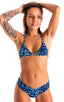 T21 - Womens Brazilian Triangle Bikini Top - Prints 3152 Blue leopard - Skinzwear
