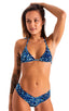 T21 - Womens Brazilian Triangle Bikini Top - Prints 3152 Blue leopard - Skinzwear