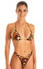 T21 - Womens Brazilian Triangle Bikini Top - Semi Sheer Prints 3554 Wild tiger - Skinzwear