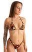 T21 - Womens Brazilian Triangle Bikini Top - Semi Sheer Prints 3554 Wild tiger - Skinzwear