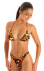 T21 - Womens Brazilian Triangle Bikini Top - Semi Sheer Prints 3554 Wild tiger - Skinzwear