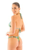 T21 - Womens Brazilian Triangle Bikini Top - Semi Sheer Prints 9857 Palm serenade - Skinzwear