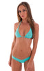 T21 - Womens Brazilian Triangle Bikini Top - Solid 2455 Aquamarine - Skinzwear