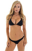 T21 - Womens Brazilian Triangle Bikini Top - Solid 6407 Black - Skinzwear