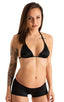 T21 - Womens Brazilian Triangle Bikini Top - Solid 6407 Black - Skinzwear