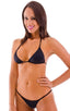 T21 - Womens Brazilian Triangle Bikini Top - Solid 6407 Black - Skinzwear