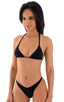 T21 - Womens Brazilian Triangle Bikini Top - Solid Semi Sheer 1537 Black - Skinzwear