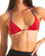 T21 - Womens Brazilian Triangle Bikini Top - Solid Semi Sheer