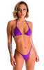 T21 - Womens Brazilian Triangle Bikini Top - Solid Semi Sheer 2558 Grape - Skinzwear