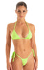 T21 - Womens Brazilian Triangle Bikini Top - Solid Semi Sheer 5536 Lime - Skinzwear