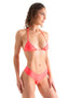 T21 - Womens Brazilian Triangle Bikini Top - Solid Semi Sheer 5537 Neon coral - Skinzwear