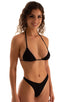 T21 - Womens Brazilian Triangle Bikini Top - Solid Semi Sheer 8567 Black - Skinzwear