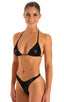 T21 - Womens Brazilian Triangle Top - Wet Look 0007 Black - Skinzwear