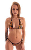T3 - Womens Banded Contest Triangle Bikini Top - Prints 3554 - 6407 Wild tiger - Black - Skinzwear