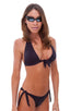 T30 - Womens Halter Swimsuit Top - Solids 6407 Black - Skinzwear