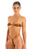 T37 - Womens Band aid Bandeau Bikini Top - Prints 3153 Golden leopard - Skinzwear