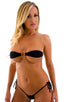 T37 - Womens Band aid Bandeau Bikini Top - Solid Sheer Semi Sheer 1537 Black - Skinzwear