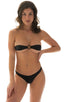 T37 - Womens Band aid Bandeau Bikini Top - Wet Look 0007 Black - Skinzwear