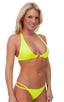 T38 - Womens Palm Beach Halter Swimsuit Top - Solids 1459 Chartreuse - Skinzwear