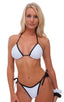 T4 - Womens Banded Triangle Bikini - Wet Look 0007 - 0008 Black - Lipstick red - Skinzwear