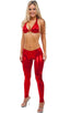 T43 - Womens Shaped Triangle Swimsuit Top - Metallics 9811 Red - Skinzwear