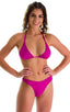 T43 - Womens Shaped Triangle Swimsuit Top - Solids 2452 Magenta - Skinzwear