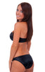 T44 - Womens Ring Bandeau Bikini Top - Wet Look 0007 Black - Skinzwear
