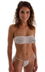 T5 - Womens Bandeau Bikini Top - Solid Sheer Semi Sheer 8568 White - Skinzwear