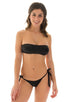 T5 - Womens Bandeau Bikini Top - Wet Look 0007 Black - Skinzwear