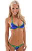 T52 - Womens Banded Brazilian Bikini Top - Metallics 9814 - 9820 Eggplant purple - Kelly green - Skinzwear