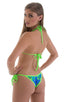 T52 - Womens Banded Brazilian Bikini Top - Prints 8159 - 1474 Tahitian rainforest - Neon lime - Skinzwear