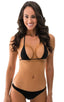 T53 - Womens Maximum Tanning Triangle Top - Solid Sheer Semi Sheer 1537 Black - Skinzwear