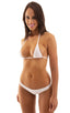T53 - Womens Maximum Tanning Triangle Top - Solid Sheer Semi Sheer 8568 White - Skinzwear