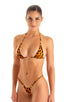 T53CN101G - Womens Maximum Tanning Triangle Top with Gold Ornaments - Prints 3153 Golden leopard - Skinzwear