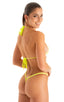 T53CN101G - Womens Maximum Tanning Triangle Top with Gold Ornaments - Solid Sheer Semi Sheer 4556 Lemon lime - Skinzwear