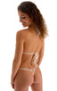 T53CN101G - Womens Maximum Tanning Triangle Top with Gold Ornaments - Solid Sheer Semi Sheer 8568 White - Skinzwear