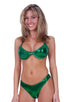 T9 - womens sexy halter style underwire push up top - Metallics 9820 Kelly green - Skinzwear