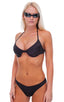T9 - womens sexy halter style underwire push up top - Solids 6407 Black - Skinzwear